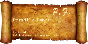 Pozsár Fanni névjegykártya