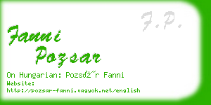 fanni pozsar business card